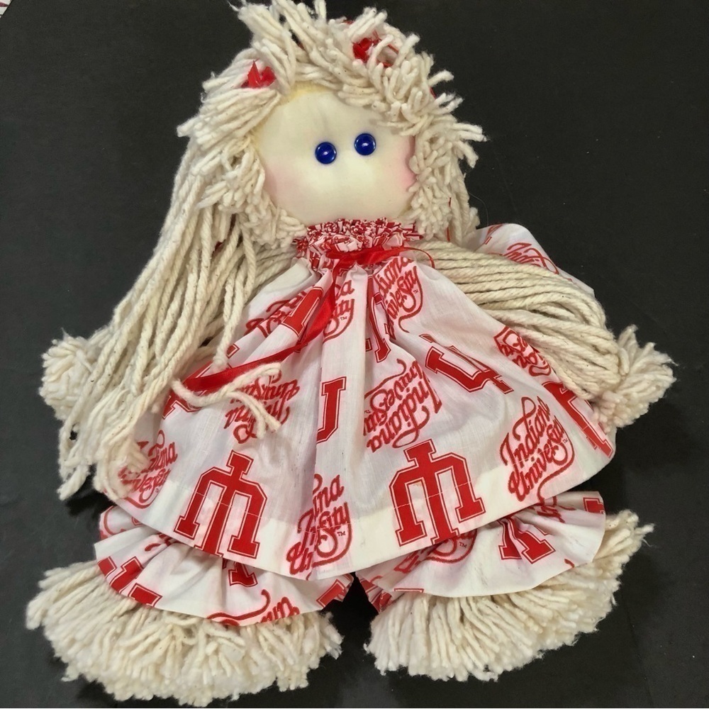 Rare Handmade Indiana University Mop Doll Floppy 21” (Go 2025 Rose Bowl Champs!)